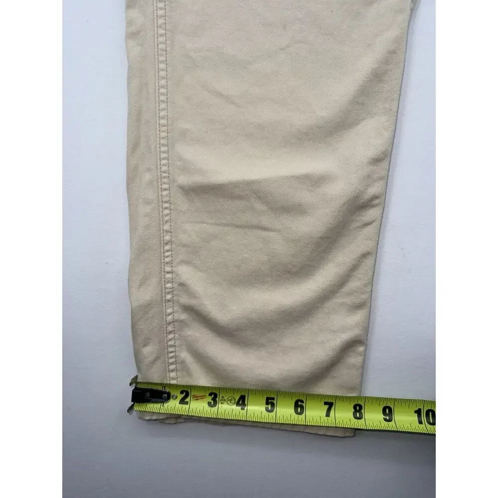 Lucky Brand Canvas Cargo Pants Men Size 36x32 Beige Y2K Skate